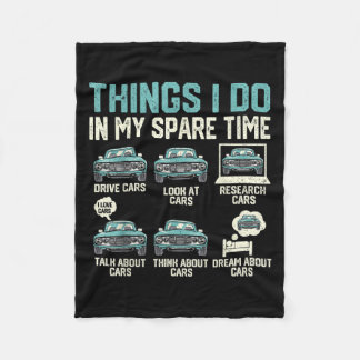 Couverture Polaire Things I Do In My Spare Time - Funny Car Lover 