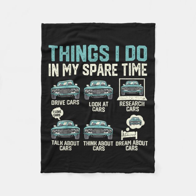 Couverture Polaire Things I Do In My Spare Time - Funny Car Lover  (Devant)