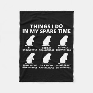 Couverture Polaire Things I Do In My Spare Time Groundhog Animal Love