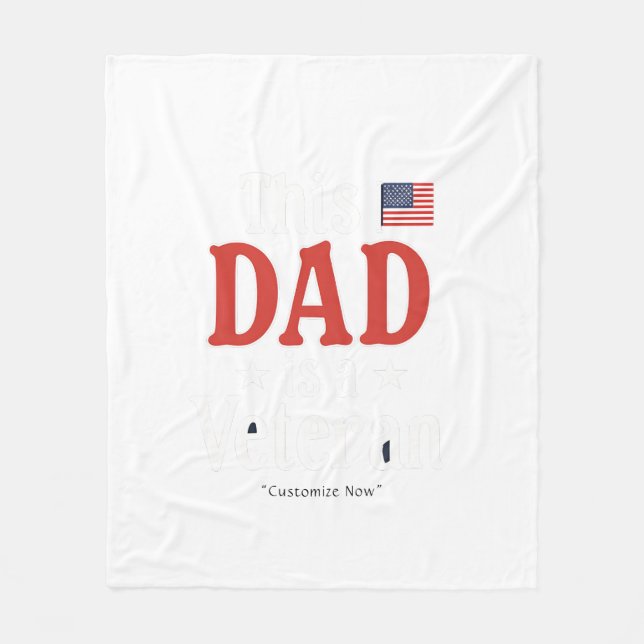 Couverture Polaire This Dad is a Veteran Blanket – Heartfelt Gift (Devant)