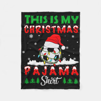 Couverture Polaire This Is My Christmas Pajama Soccer Santa Hat Xmas 