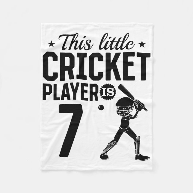 Couverture Polaire This Little Cricket Player Is 7 Years Old - 7th Bi (Devant)