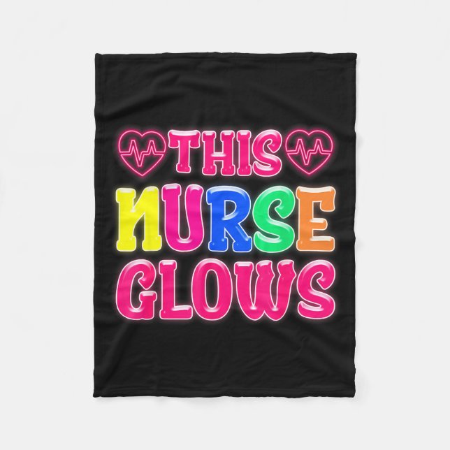 Couverture Polaire This Nurse Glows Nursing Glow Retro  (Devant)