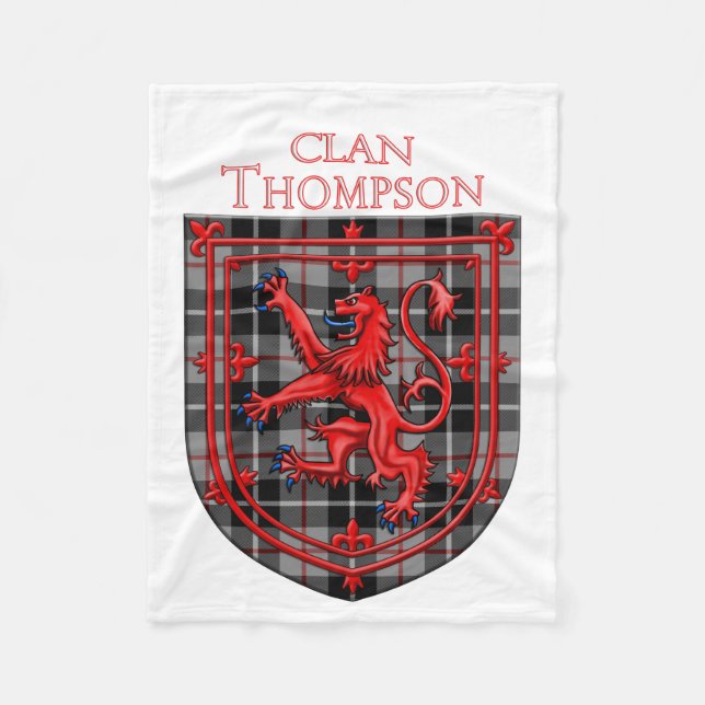 Couverture Polaire Thompson Tartan Plaid Écossais Lion Rampant (Devant)