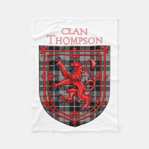 Couverture Polaire Thompson Tartan Scottish Plaid Lion Rampant