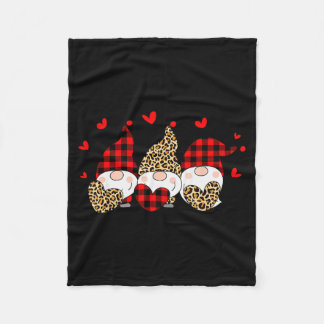 Couverture Polaire Three Gnomes Holding Hearts Leopard Happy Valentin