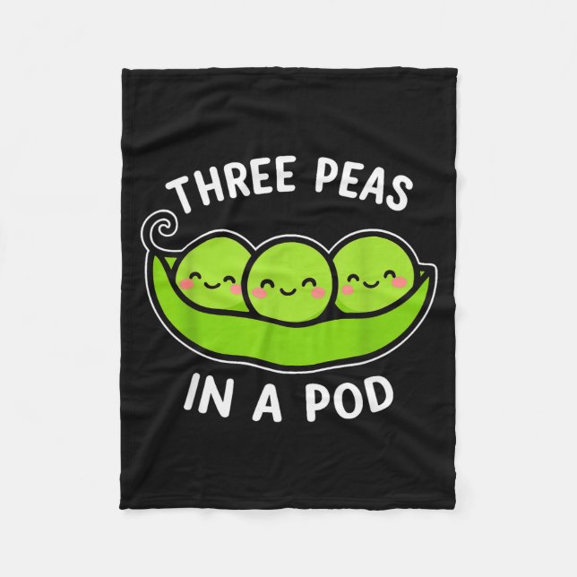 Couverture Polaire Three Peas In A D Cute Kawaii Funny  (Devant)