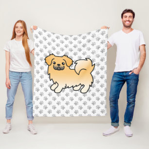 Couverture Polaire Tibétain Spaniel Faon Chien de Dessin Animé Mignon