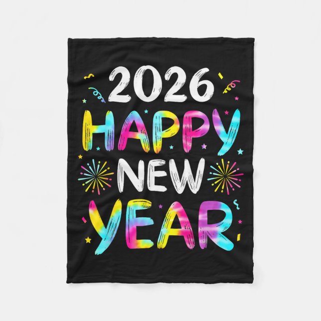 Couverture Polaire Tie Dye Happy New Year 2026 Family Matching New Ye (Devant)