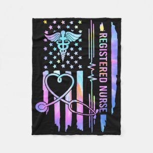Couverture Polaire Tie Dye Infirmière inscrite Rn Ekg Stethoscope Nur