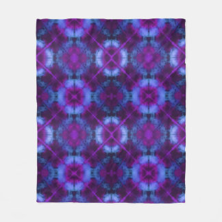 Couverture Polaire Tie Dye Kaleidoscope Vibrant Bleu pourpre Magenta