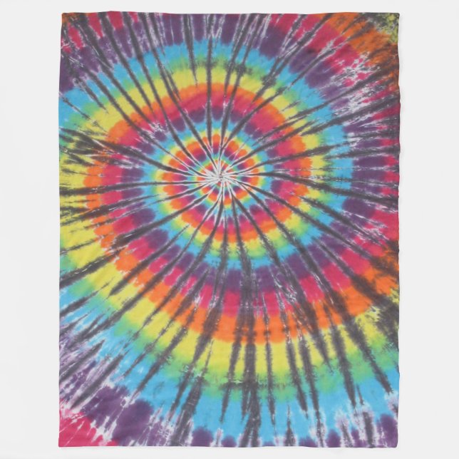 Couverture Polaire Tie Dye Rainbow Swirl (Devant)