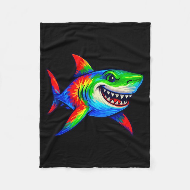 Couverture Polaire Tie-dye Shark Peace Sign Hipe  (Devant)