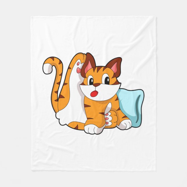 Couverture Polaire Tiger cat with Pillow (Devant)