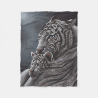 Couverture Polaire Tigre blanc