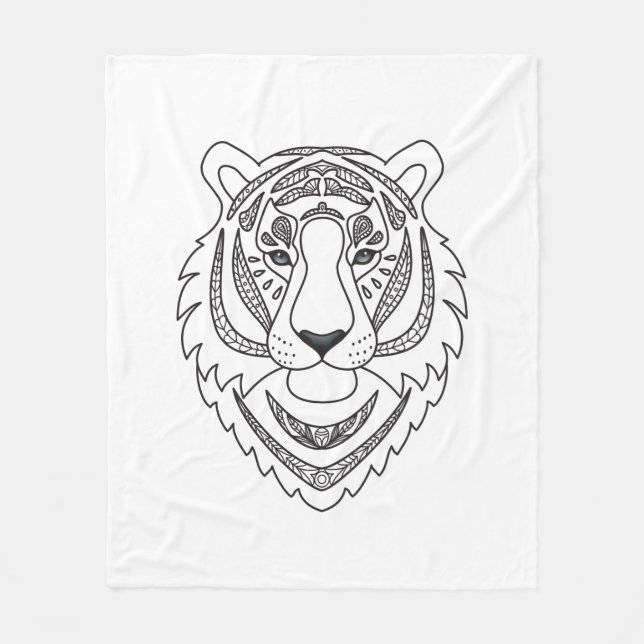Couverture Polaire Tigre blanc inspiré (Devant)