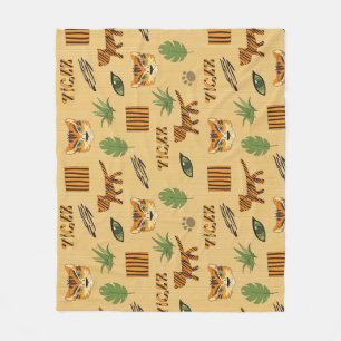 Couverture Polaire Tigre de dessin animé : Motif des enfants gai.