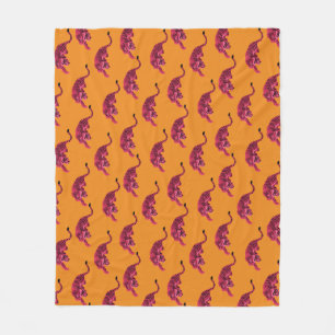 Couverture Polaire Tigre - Rose Vibrant