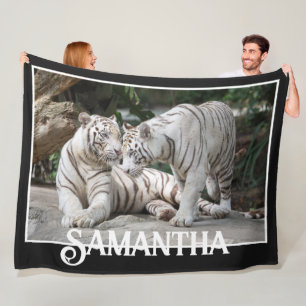 Couverture Polaire Tigres blancs