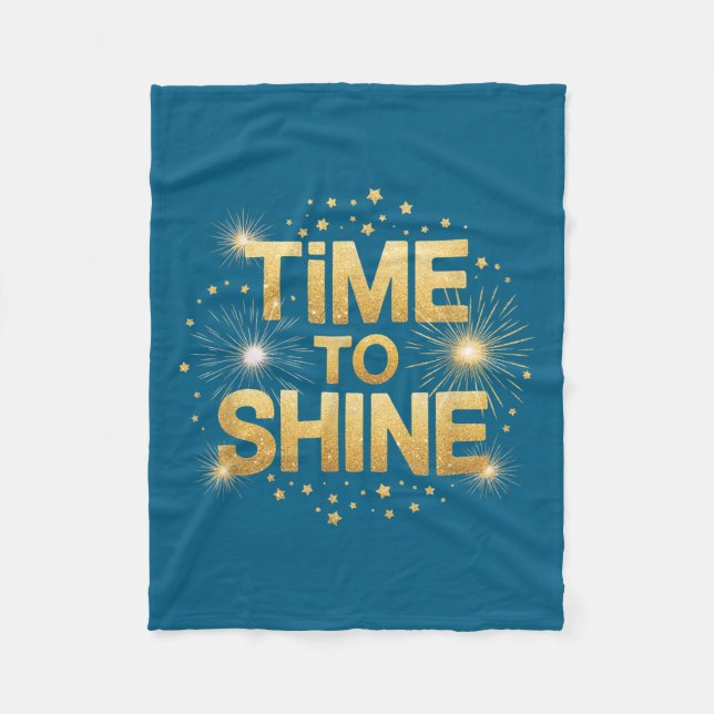 Couverture Polaire Time To Shine Motivational Sparkle Design With Sta (Devant)