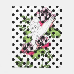 Couverture Polaire Tinker Bell Sketch avec Roses et Pois