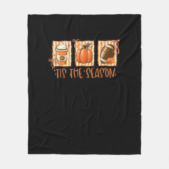 Couverture Polaire Tis The Season Pumpkin American Football Thanksgiv (Devant)