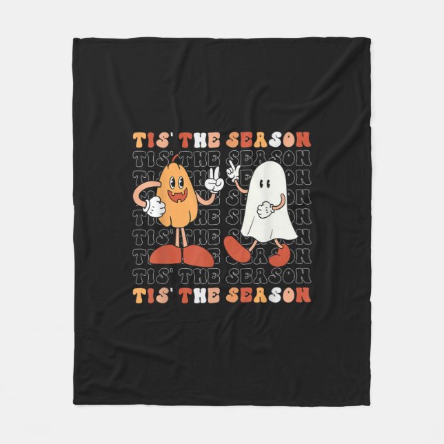 Couverture Polaire Tis The Season Pumpkin Boo 70s Halloween Costume (Devant)