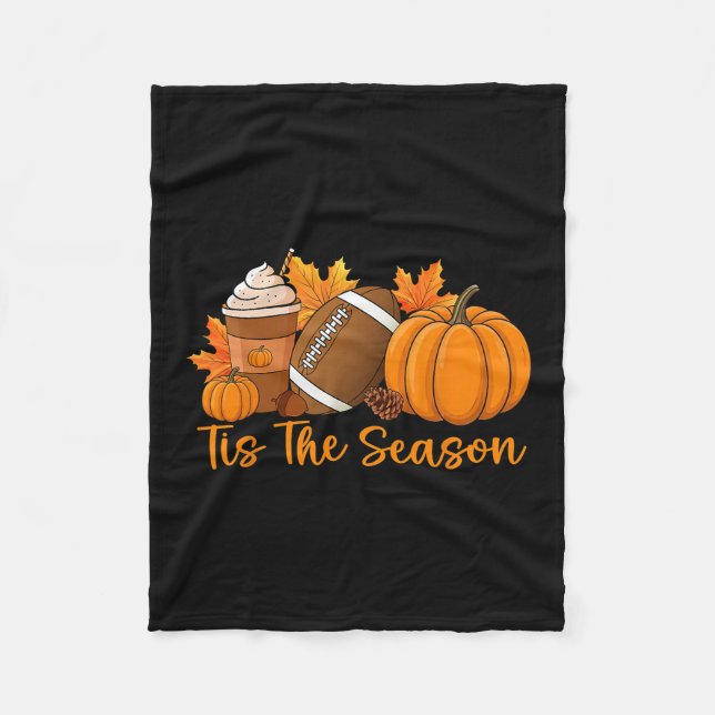 Couverture Polaire Tis The Season Pumpkin Footll Season Autumn Thanks (Devant)