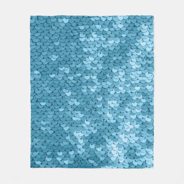 Couverture Polaire Tissu brillant bleu ciel avec paillettes, dossier  (Devant)
