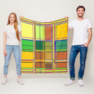 Couverture Polaire Tissu coloré des Caraïbes Madras Tartan