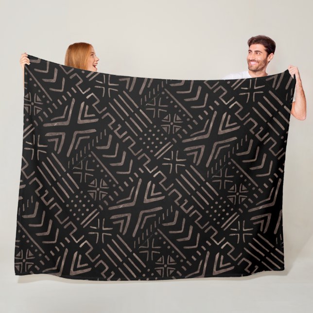 Couverture Polaire Tissu de boue africain contemporain Imprimer (En situation)