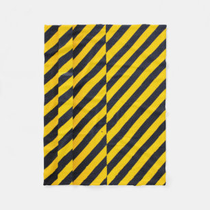 Couverture Polaire Tissu rayé jaune et noir