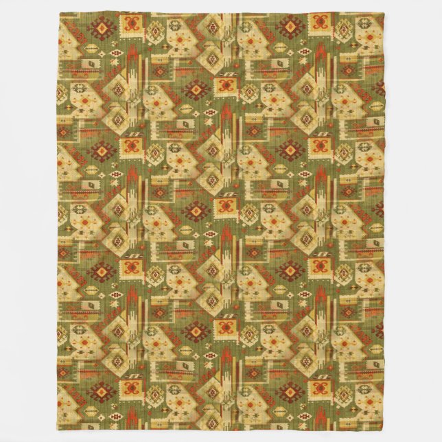 Couverture Polaire tissu tribal amérindien I + vos idées (Devant)