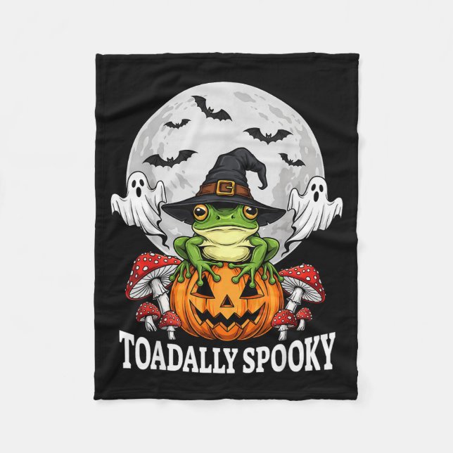 Couverture Polaire Toadally Soky Funny Halloween Frog On Pumpkin Full (Devant)