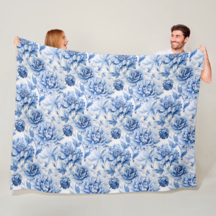 Couverture Polaire Toile bleue de Jouy