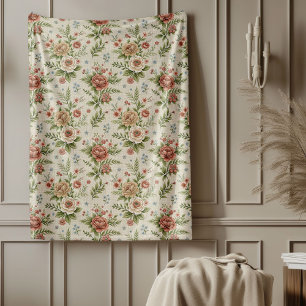 Couverture Polaire Tone Muté Chic Chic Shabby Accents Floraux Classiq