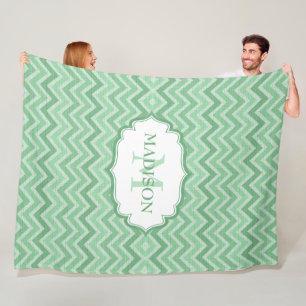 Couverture Polaire Tones vertes Chevron Motif