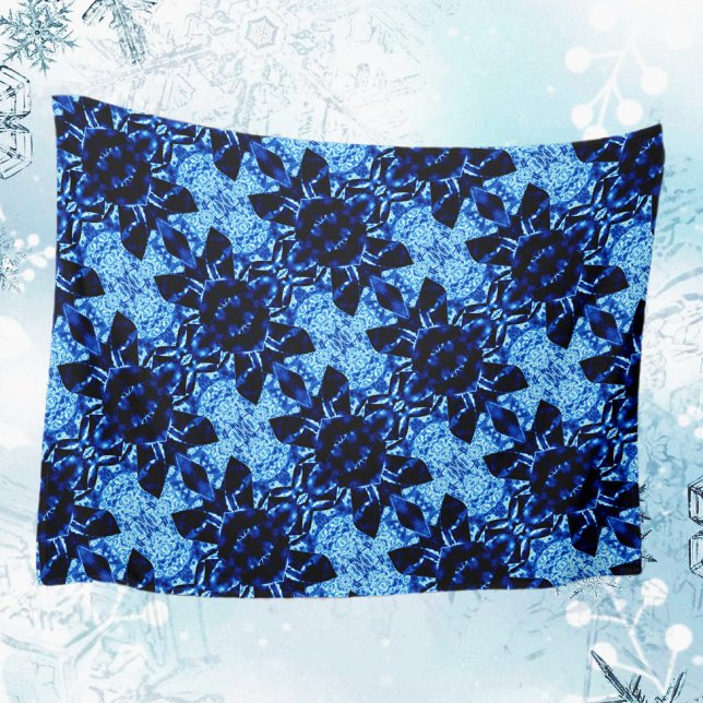 Couverture Polaire Tons de Motif bleu (Créateur téléchargé)