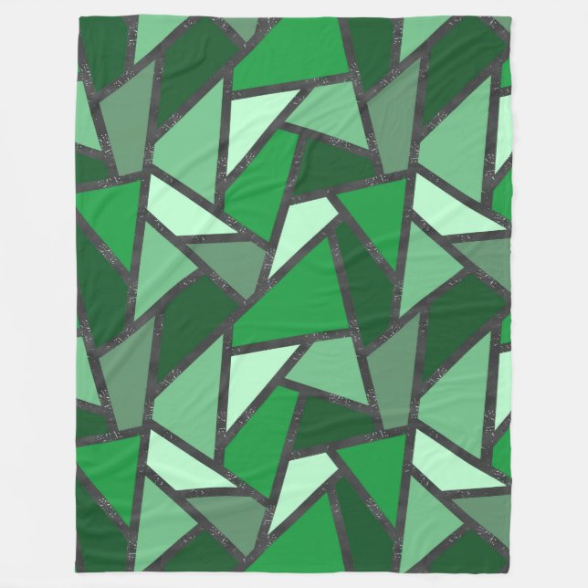 Couverture Polaire Tons de motif en vitrail vert (Devant)