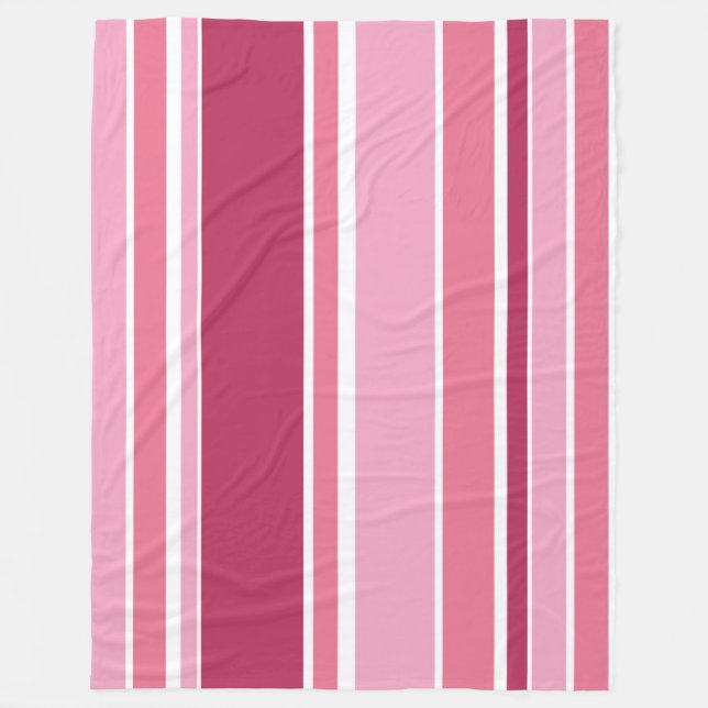 Couverture Polaire Tons de rayures roses (Devant)