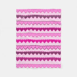 Couverture Polaire Tons des lignes de coeur rose