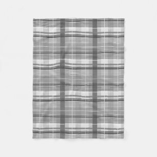Couverture Polaire Tons gris Vintage Plaid Motif géométrique