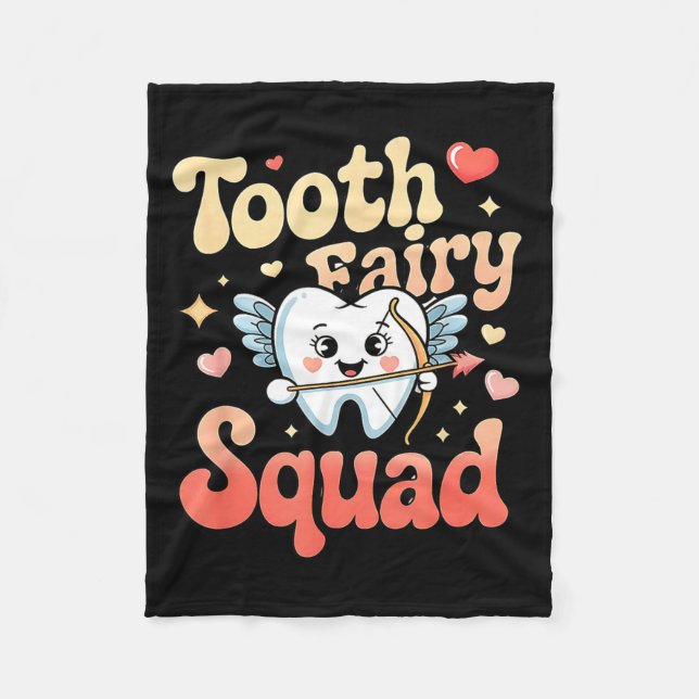 Couverture Polaire Tooth Fairy Squad Cute Cud Tooth Retro Dental Humo (Devant)