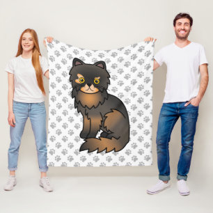 Couverture Polaire Tortie Point Persan Chat de Dessin Animé Mignon &