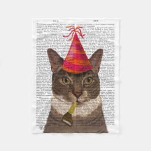 Couverture Polaire Tortoiseshell Cat with Party Casquette