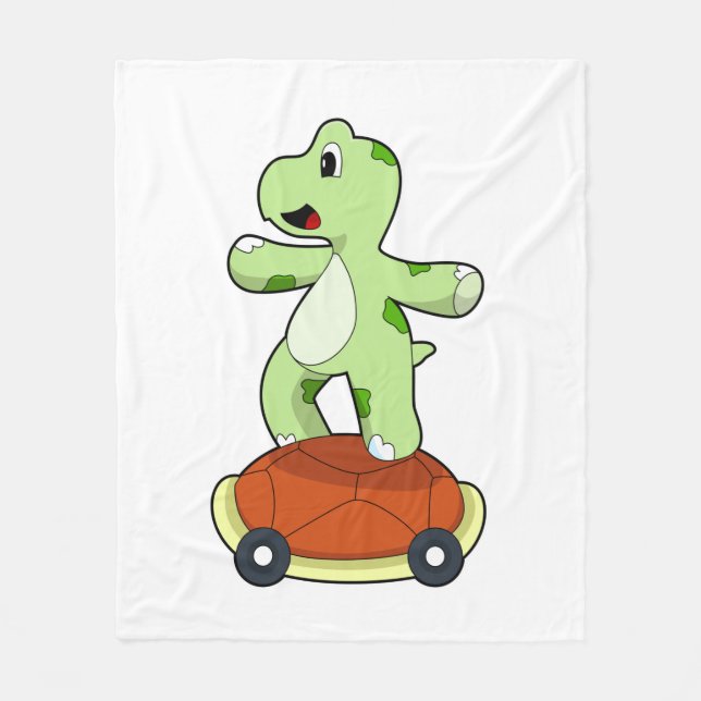 Couverture Polaire Tortue avec coquille en tant que skateboard (Devant)