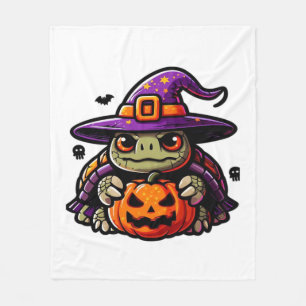 Couverture Polaire Tortue de Halloween Chapeau de Sorcière Costume Ef