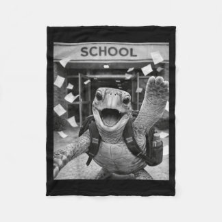 Couverture Polaire Tortue de mer Dernier jour d'école Vacances d'été
