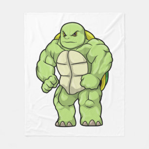 Couverture Polaire Tortue en Bodybuilder avec Six pack