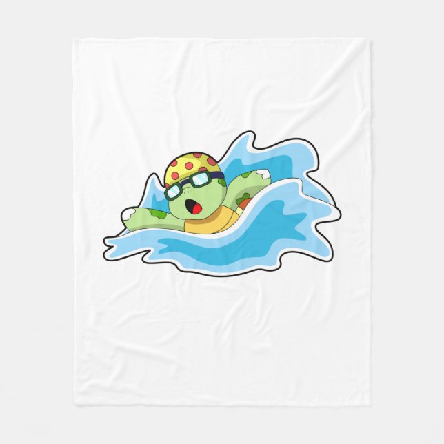 Couverture Polaire Tortue en nage dans l'eau (Devant)